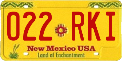 NM license plate 022RKI