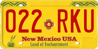 NM license plate 022RKU