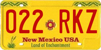 NM license plate 022RKZ