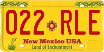 NM license plate 022RLE