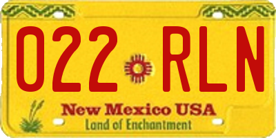 NM license plate 022RLN