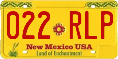 NM license plate 022RLP