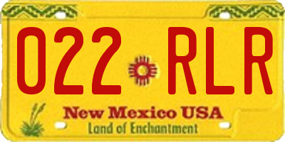 NM license plate 022RLR