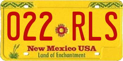 NM license plate 022RLS
