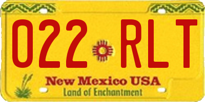 NM license plate 022RLT