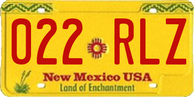 NM license plate 022RLZ