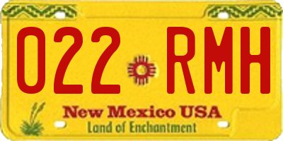 NM license plate 022RMH