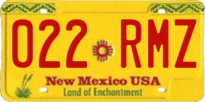 NM license plate 022RMZ