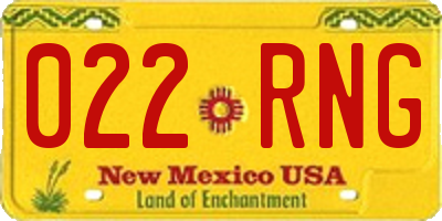 NM license plate 022RNG