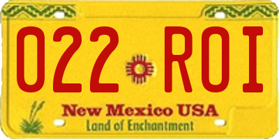 NM license plate 022ROI
