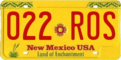 NM license plate 022ROS