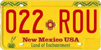 NM license plate 022ROU