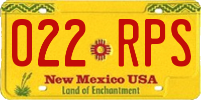 NM license plate 022RPS
