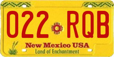 NM license plate 022RQB