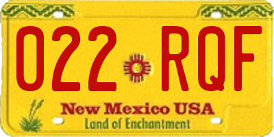NM license plate 022RQF