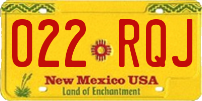 NM license plate 022RQJ