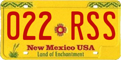 NM license plate 022RSS