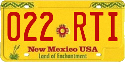 NM license plate 022RTI