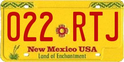 NM license plate 022RTJ