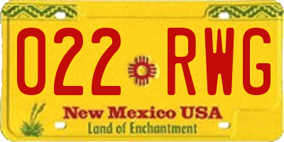 NM license plate 022RWG