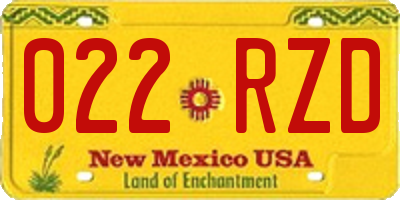 NM license plate 022RZD