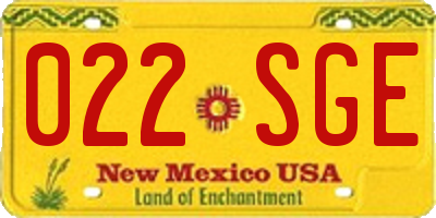 NM license plate 022SGE