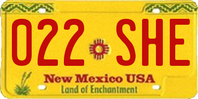 NM license plate 022SHE