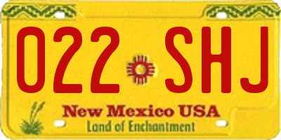 NM license plate 022SHJ