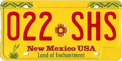 NM license plate 022SHS