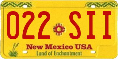 NM license plate 022SII