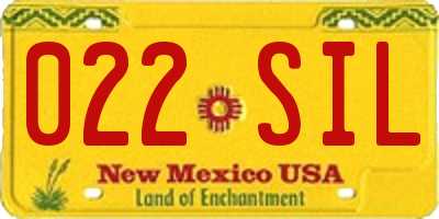 NM license plate 022SIL
