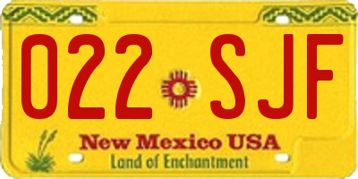 NM license plate 022SJF