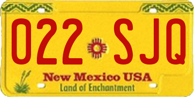 NM license plate 022SJQ