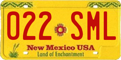 NM license plate 022SML