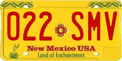 NM license plate 022SMV