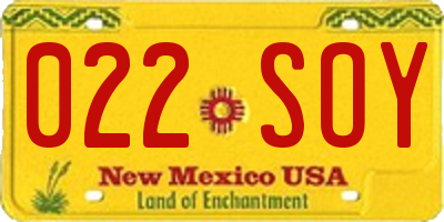 NM license plate 022SOY