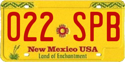 NM license plate 022SPB