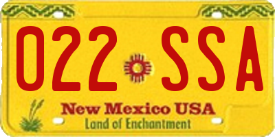 NM license plate 022SSA