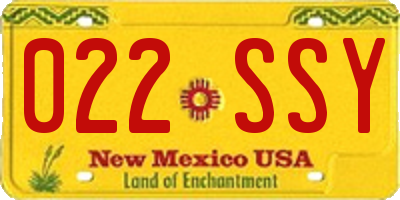 NM license plate 022SSY