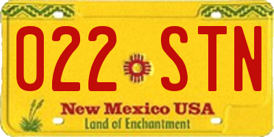 NM license plate 022STN