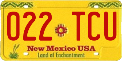 NM license plate 022TCU