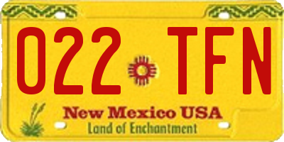 NM license plate 022TFN