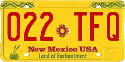 NM license plate 022TFQ