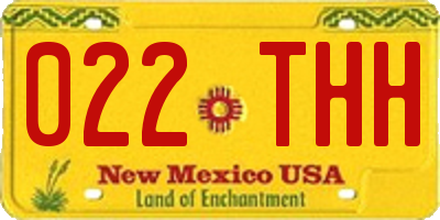 NM license plate 022THH