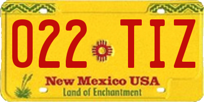 NM license plate 022TIZ