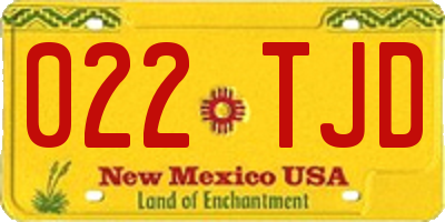 NM license plate 022TJD