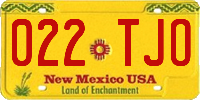 NM license plate 022TJO