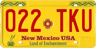 NM license plate 022TKU
