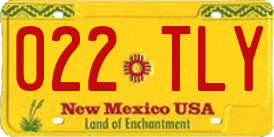 NM license plate 022TLY