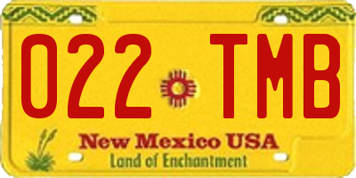 NM license plate 022TMB